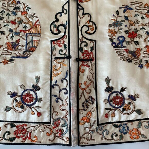Antique Chinese Embroidered Silk Kimono Jacket - Picture 8 of 11